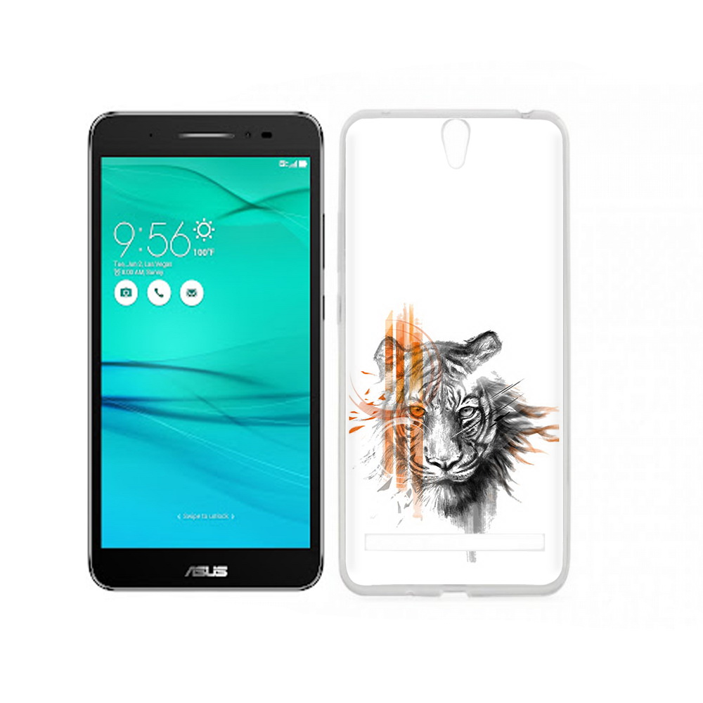 

Чехол MyPads Tocco для Asus ZenFone Go (ZB690KG) огненный тигр, Прозрачный, Tocco