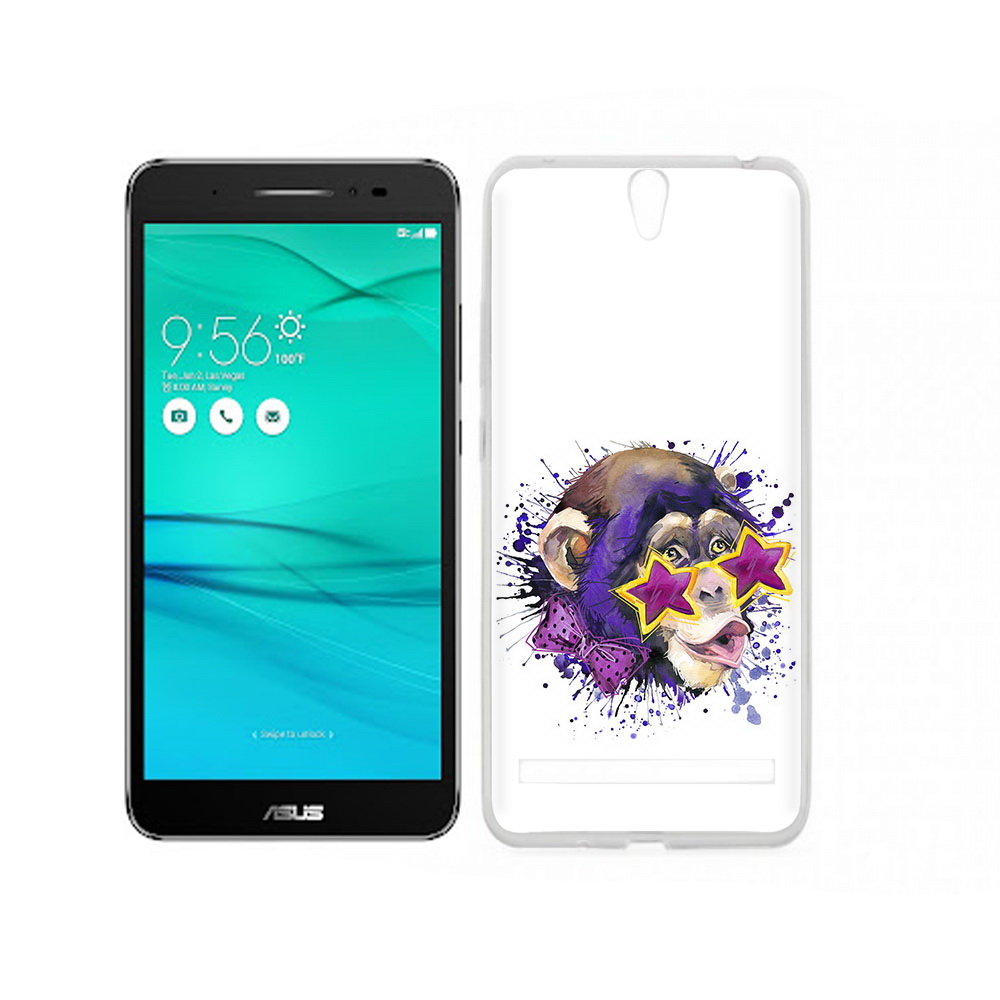 

Чехол MyPads Tocco для Asus ZenFone Go (ZB690KG) обезьяна в очках, Прозрачный, Tocco