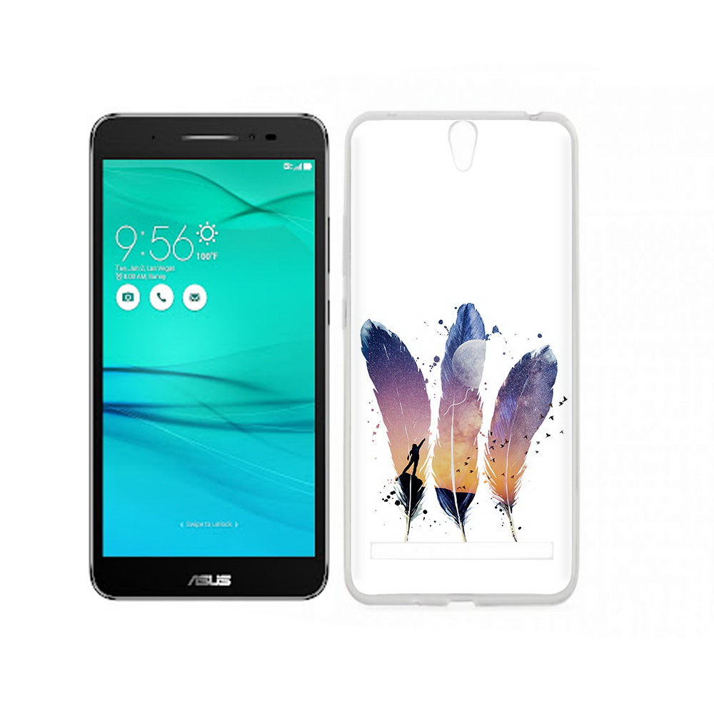 

Чехол MyPads Tocco для Asus ZenFone Go (ZB690KG) небесные перья, Прозрачный, Tocco