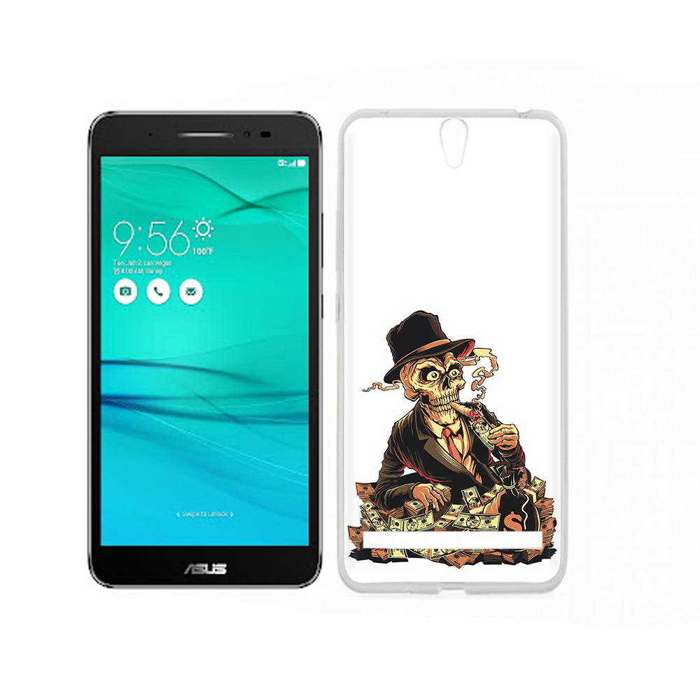

Чехол MyPads Tocco для Asus ZenFone Go (ZB690KG) нарисованный череп с сигаретой, Прозрачный, Tocco