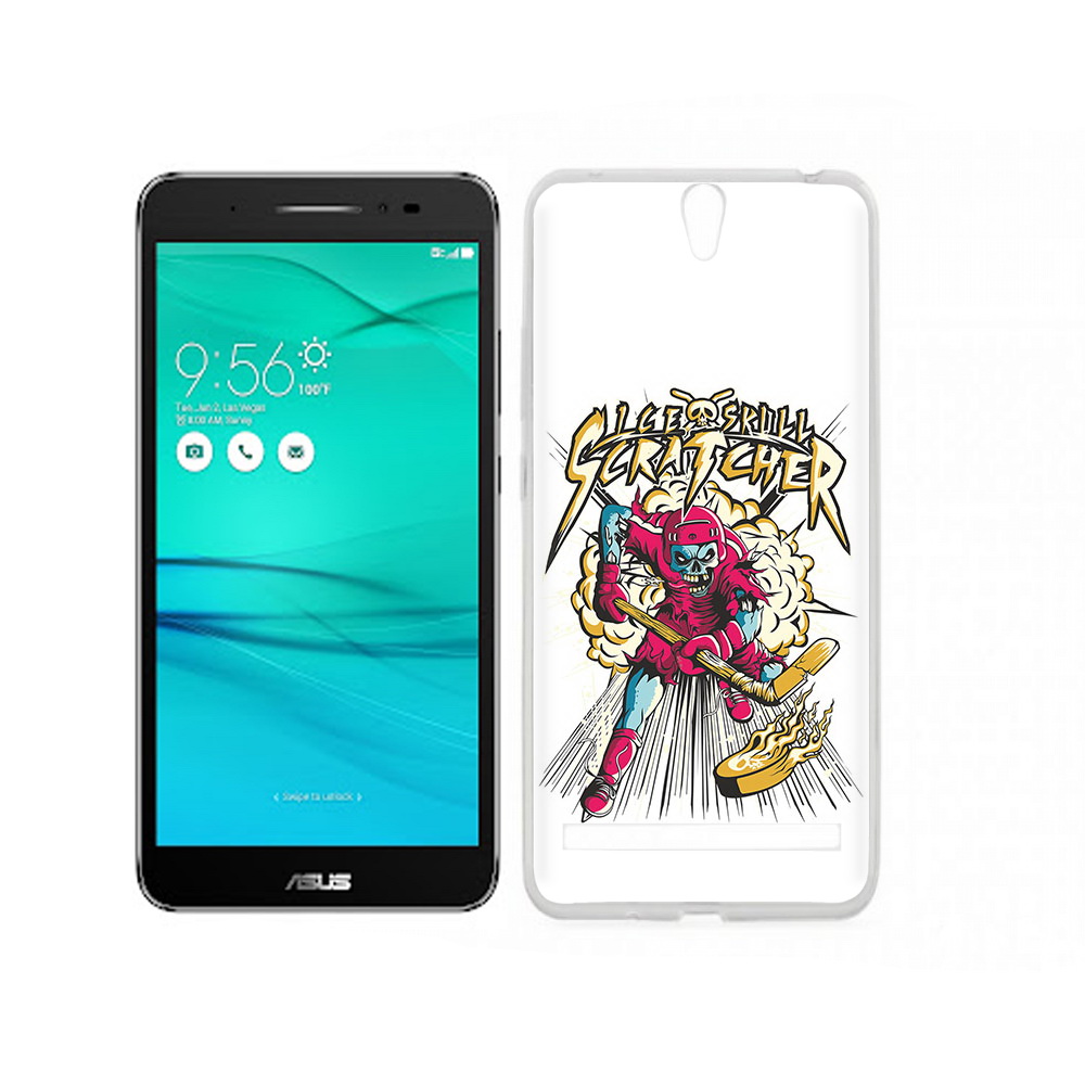 

Чехол MyPads Tocco для Asus ZenFone Go (ZB690KG) нарисованный скелет хоккеист, Прозрачный, Tocco