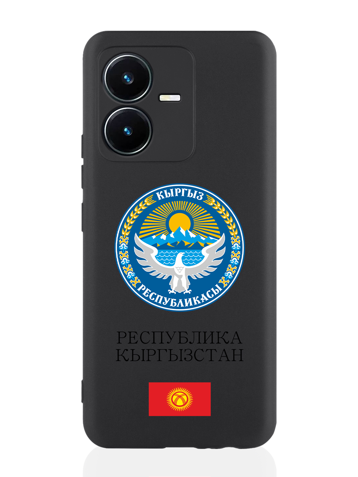 

Чехол для Vivo Y22 Герб Кыргызстана/ Киргизии черный, Разноцветный