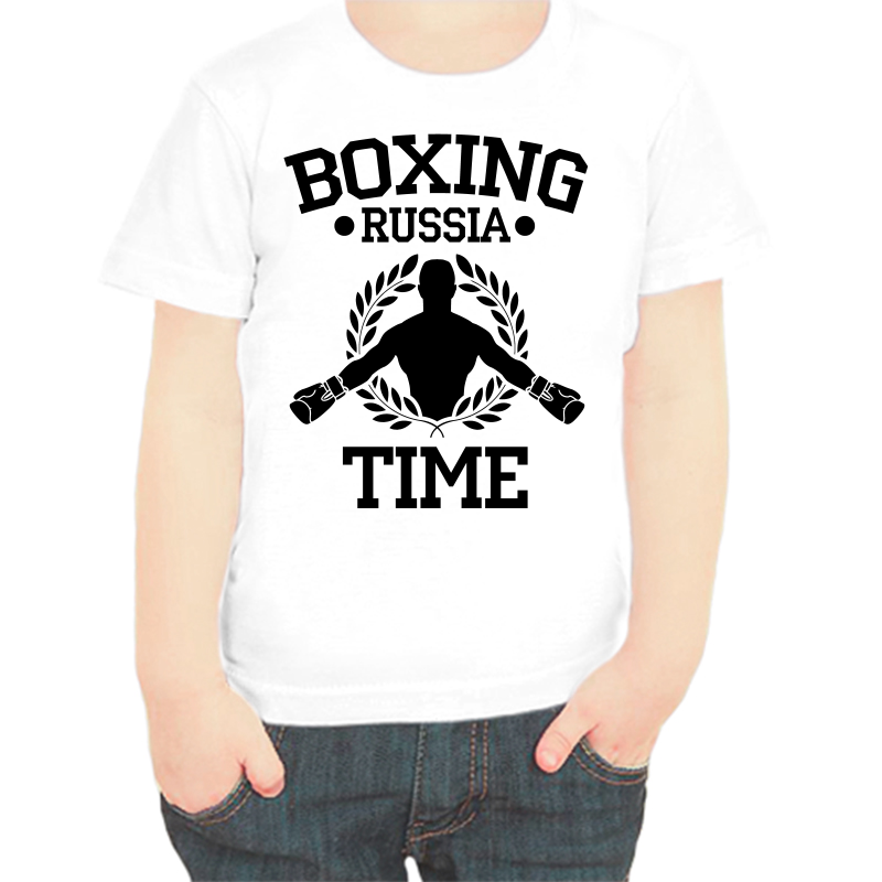 

Футболка мальчику белая 38 р-р boxing russia time, Белый, fdm_boxing_russia_time