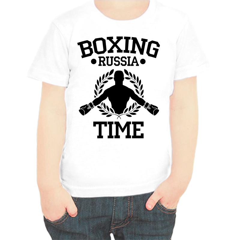 

Футболка мальчику белая 36 р-р boxing russia time, Белый, fdm_boxing_russia_time