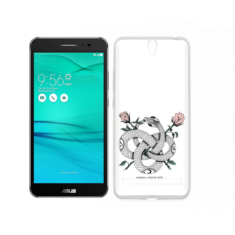 

Чехол MyPads Tocco для Asus ZenFone Go (ZB690KG) нарисованная змея абстракция, Прозрачный, Tocco