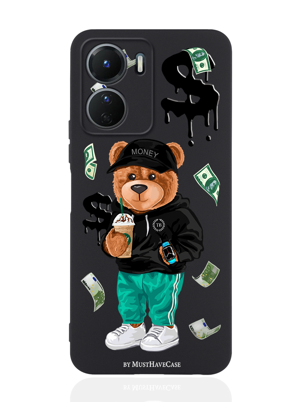 

Чехол MustHaveCase для Vivo Y16 Tony Bear/ Мишка Тони черный, Черный;зеленый;коричневый
