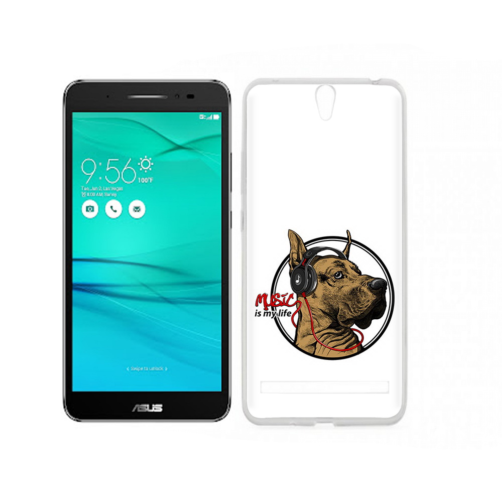 

Чехол MyPads Tocco для Asus ZenFone Go (ZB690KG) музыкальная собака, Прозрачный, Tocco