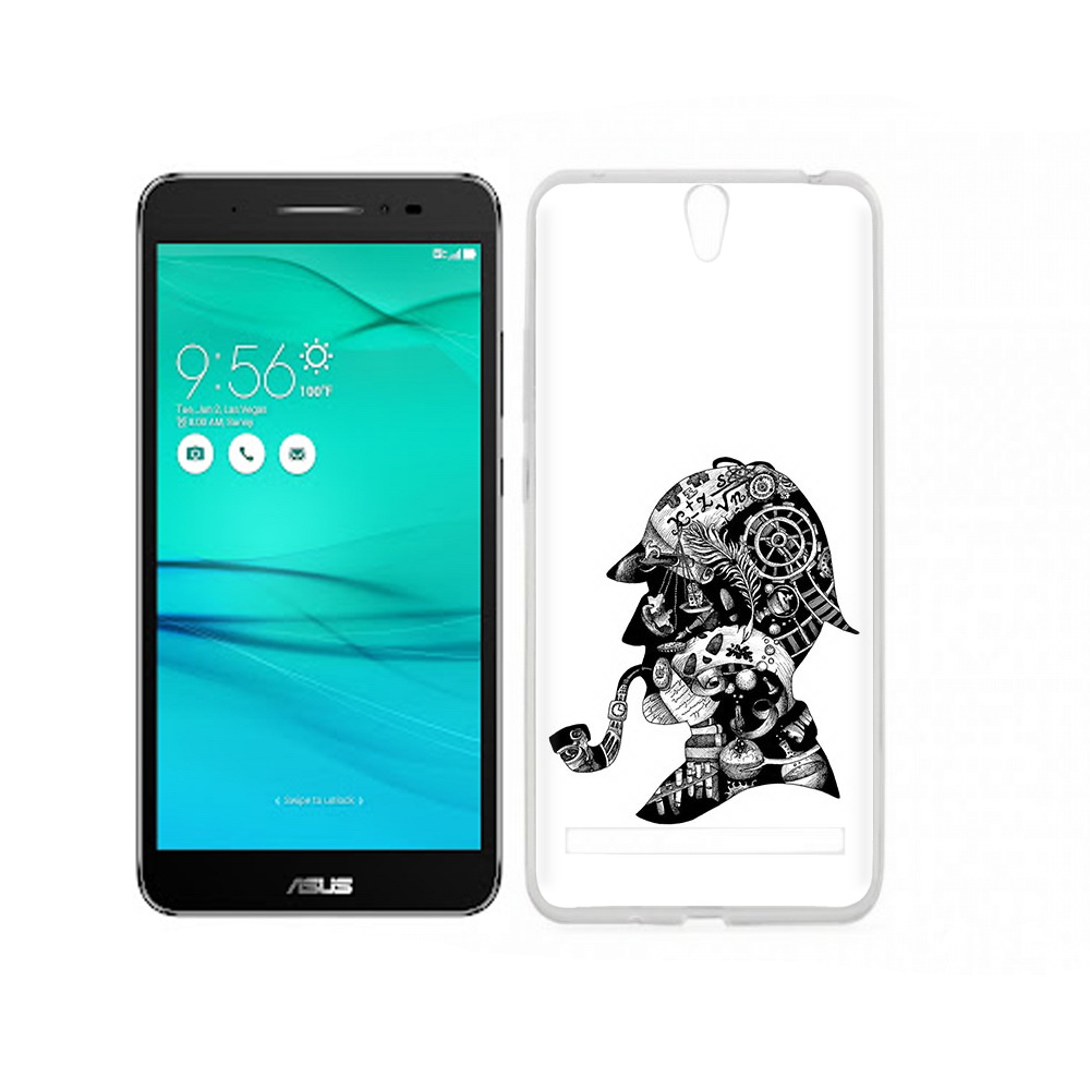

Чехол MyPads Tocco для Asus ZenFone Go (ZB690KG) мужчина с трубкой абстракция, Прозрачный, Tocco