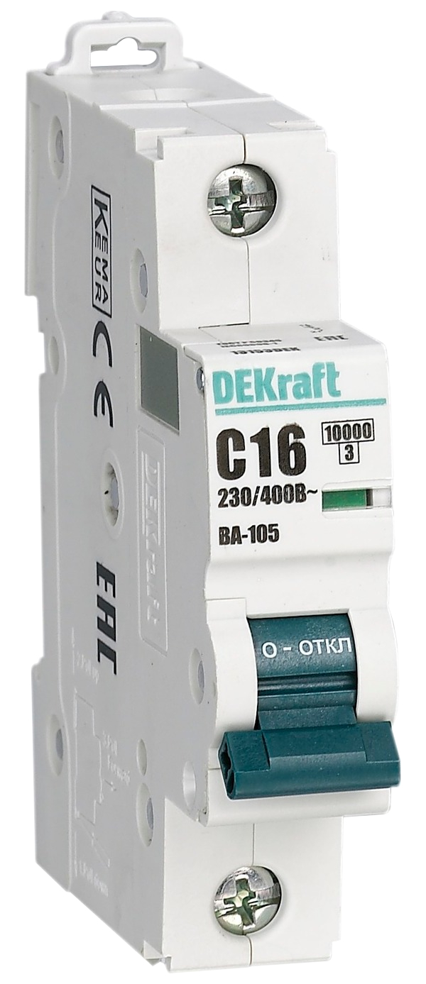 

DEKraft ВА-105 Автоматический выключатель 1P D кривая 10A 10кА