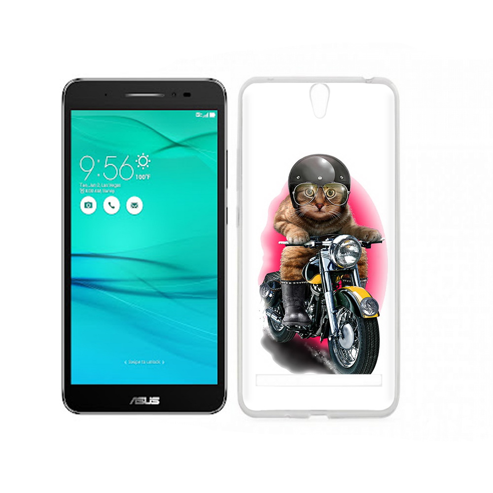 

Чехол MyPads Tocco для Asus ZenFone Go (ZB690KG) мото-кот, Прозрачный, Tocco