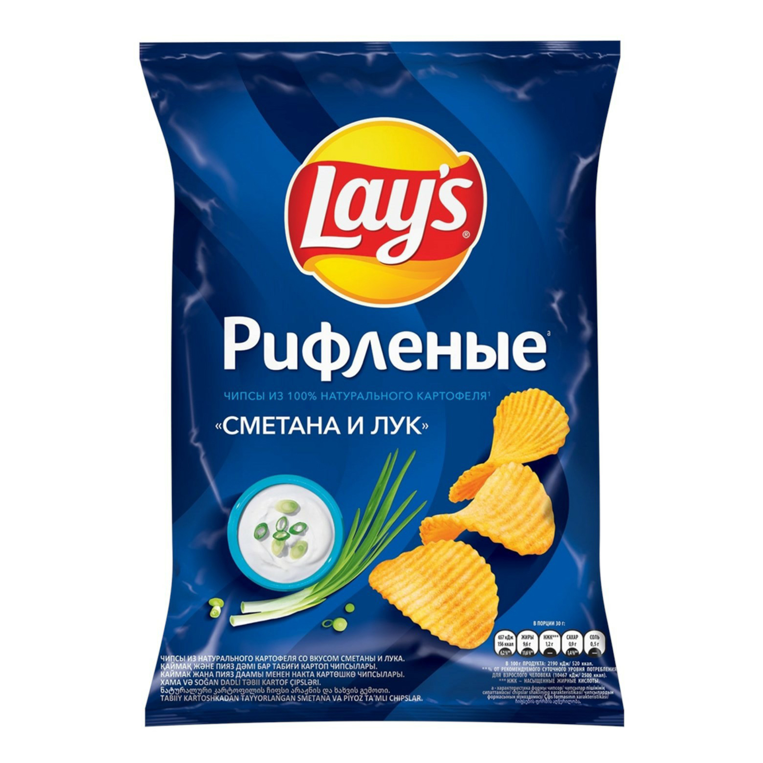 

Чипсы картофельные Lay's рифленые сметана и лук 140 г