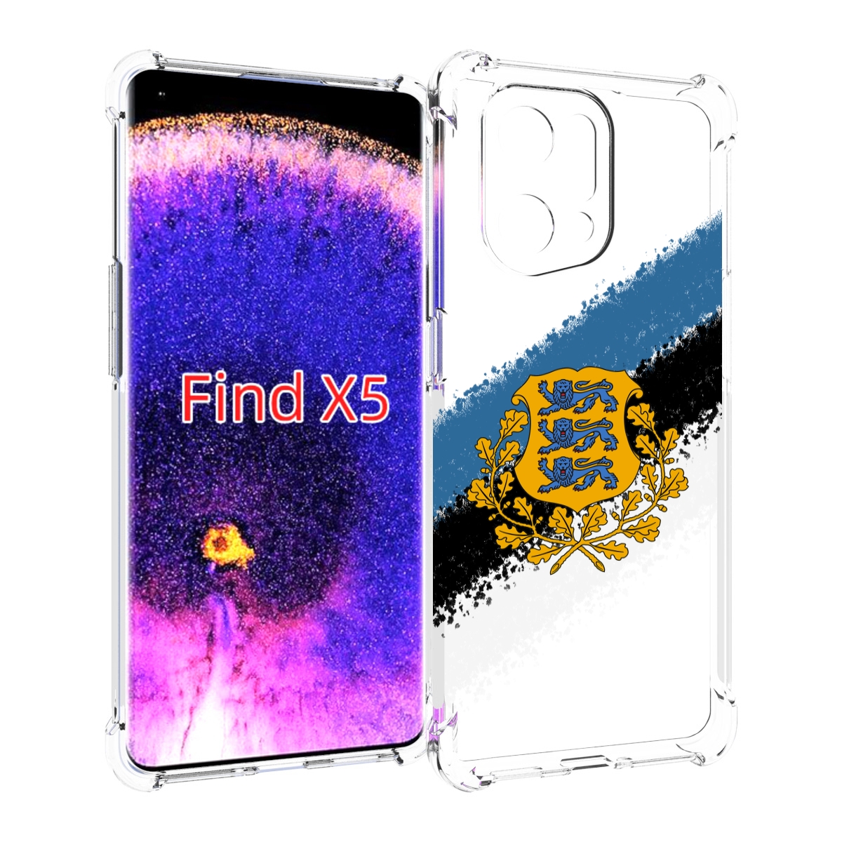 

Чехол MyPads герб флаг эстонии-2 для Oppo Find X5, Прозрачный, Tocco