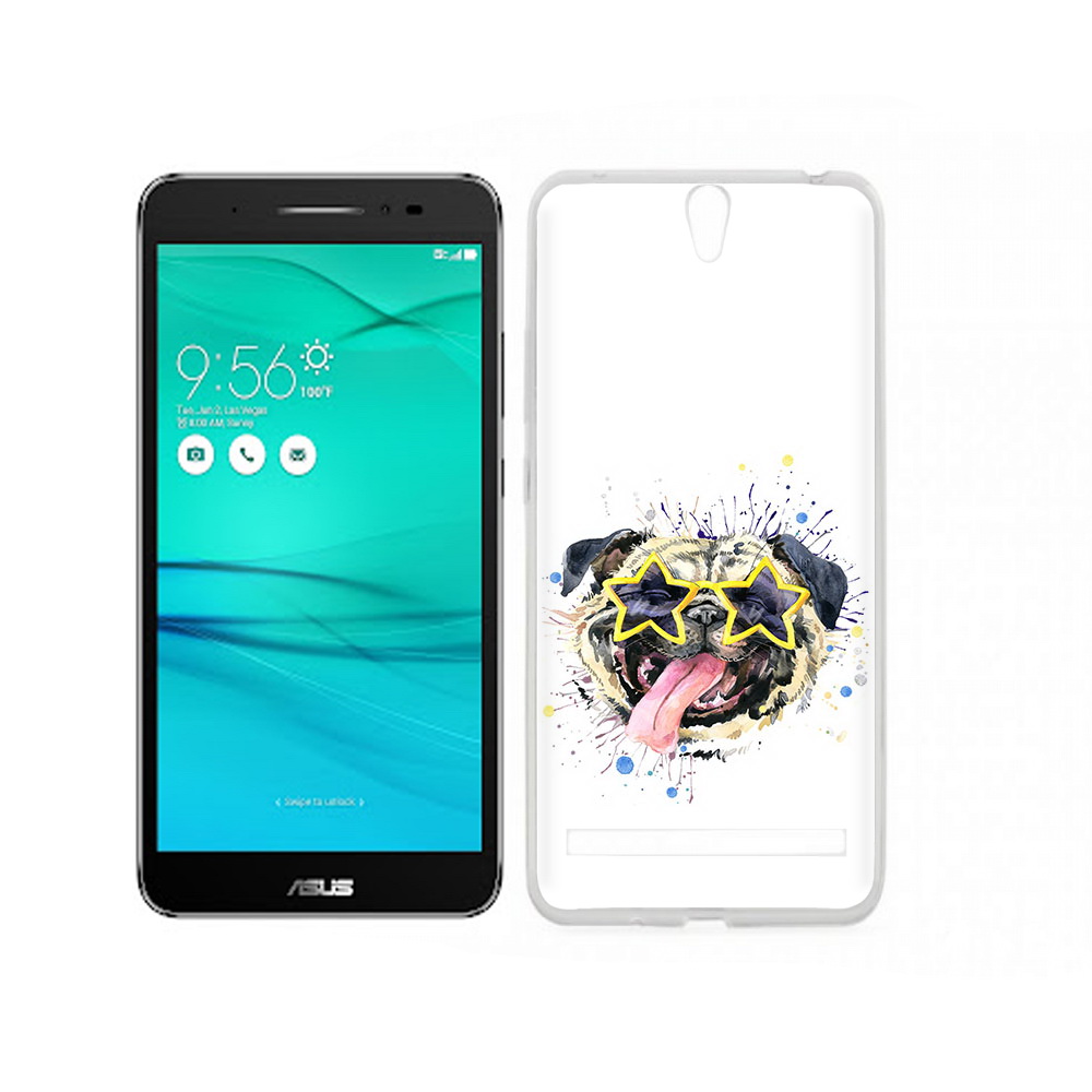 

Чехол MyPads Tocco для Asus ZenFone Go (ZB690KG) мопс боксер, Прозрачный, Tocco