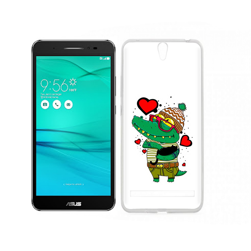 

Чехол MyPads Tocco для Asus ZenFone Go (ZB690KG) Влюбленный крокодил, Прозрачный, Tocco