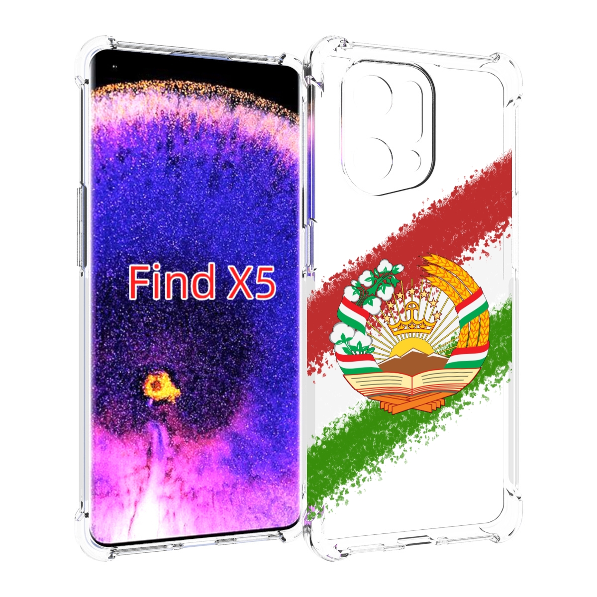 

Чехол MyPads герб флаг Таджикистана для Oppo Find X5, Прозрачный, Tocco