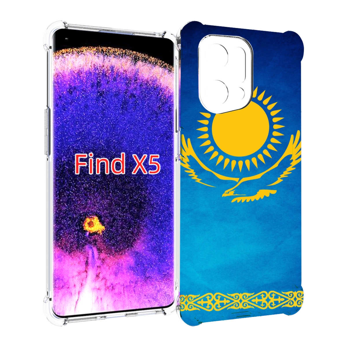 

Чехол MyPads герб и флаг казахстана для Oppo Find X5, Прозрачный, Tocco
