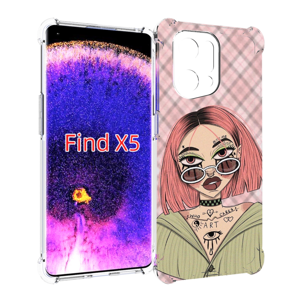 

Чехол MyPads бунтарка-девочка для Oppo Find X5, Прозрачный, Tocco