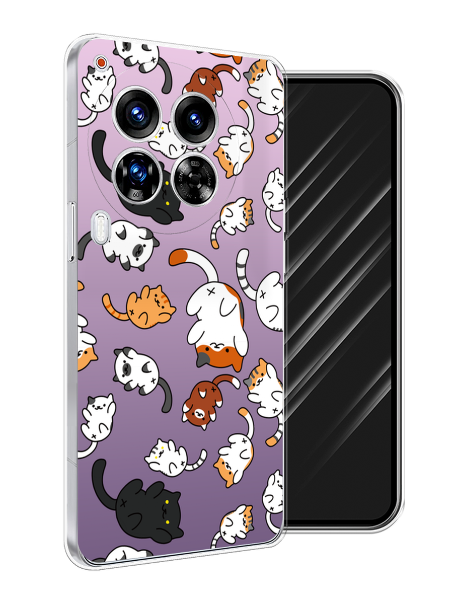 

Чехол Awog на Tecno Camon 30 Premier "Котопад", Фиолетовый;белый, 305450-1