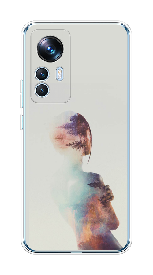 

Чехол на Xiaomi 12T "Девушка-лес", Розовый;голубой;серый, 316650-1
