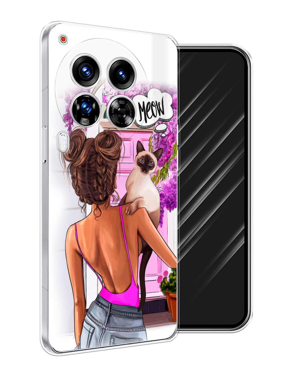 

Чехол Awog на Tecno Camon 30 Premier "Девушка с кошкой", Розовый;коричневый, 305450-1