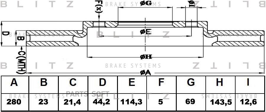 

Диск Тормозной Kia Ceed 12-> Blitz арт. BS0456