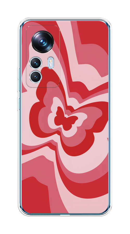 

Чехол на Xiaomi 12T "Бабочка в стиле хиппи", Красный;розовый, 316650-1