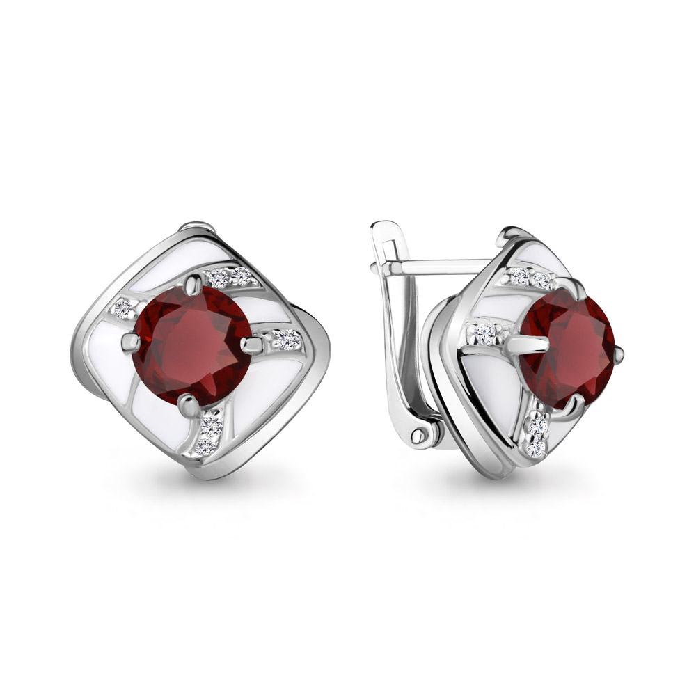 

Серьги из серебра с гранатом Aquamarine 4465203А_925_р, 4465203А_925_р
