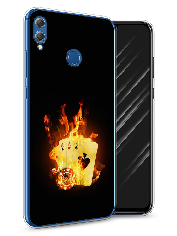 фото Чехол awog "горящие карты" для honor 8x