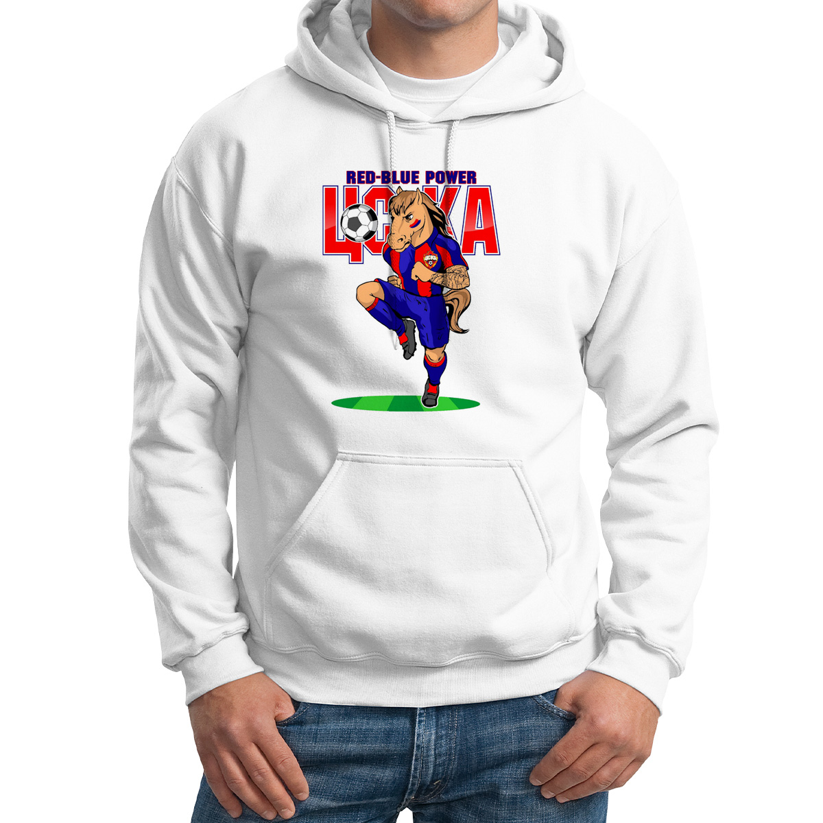 

Худи унисекс CoolPodarok ЦСКА белое 48 RU, Белый, M0114652