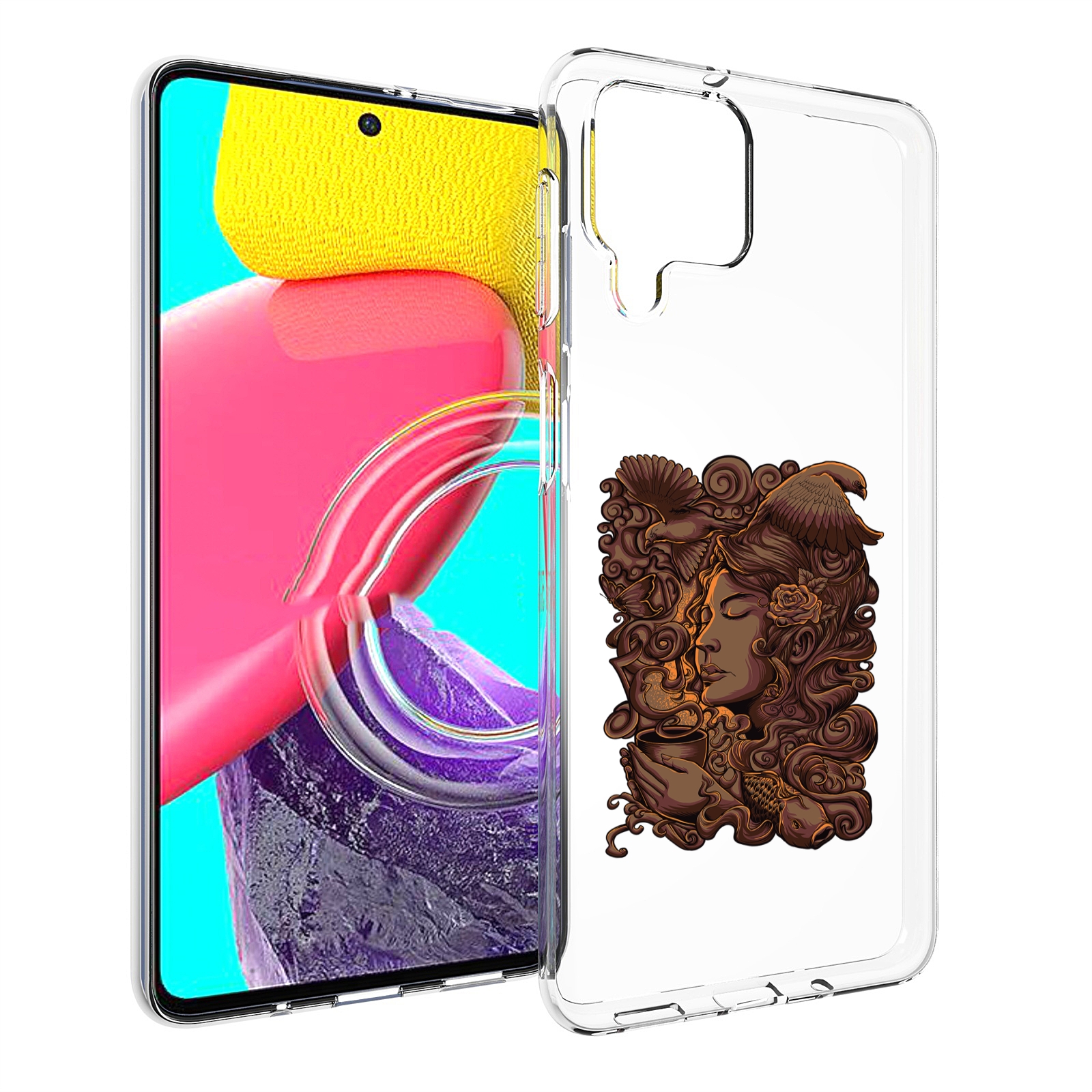 

Чехол MyPads девушка с длинными волосами абстракция для Samsung Galaxy M53 (SM-M536), Прозрачный, Tocco