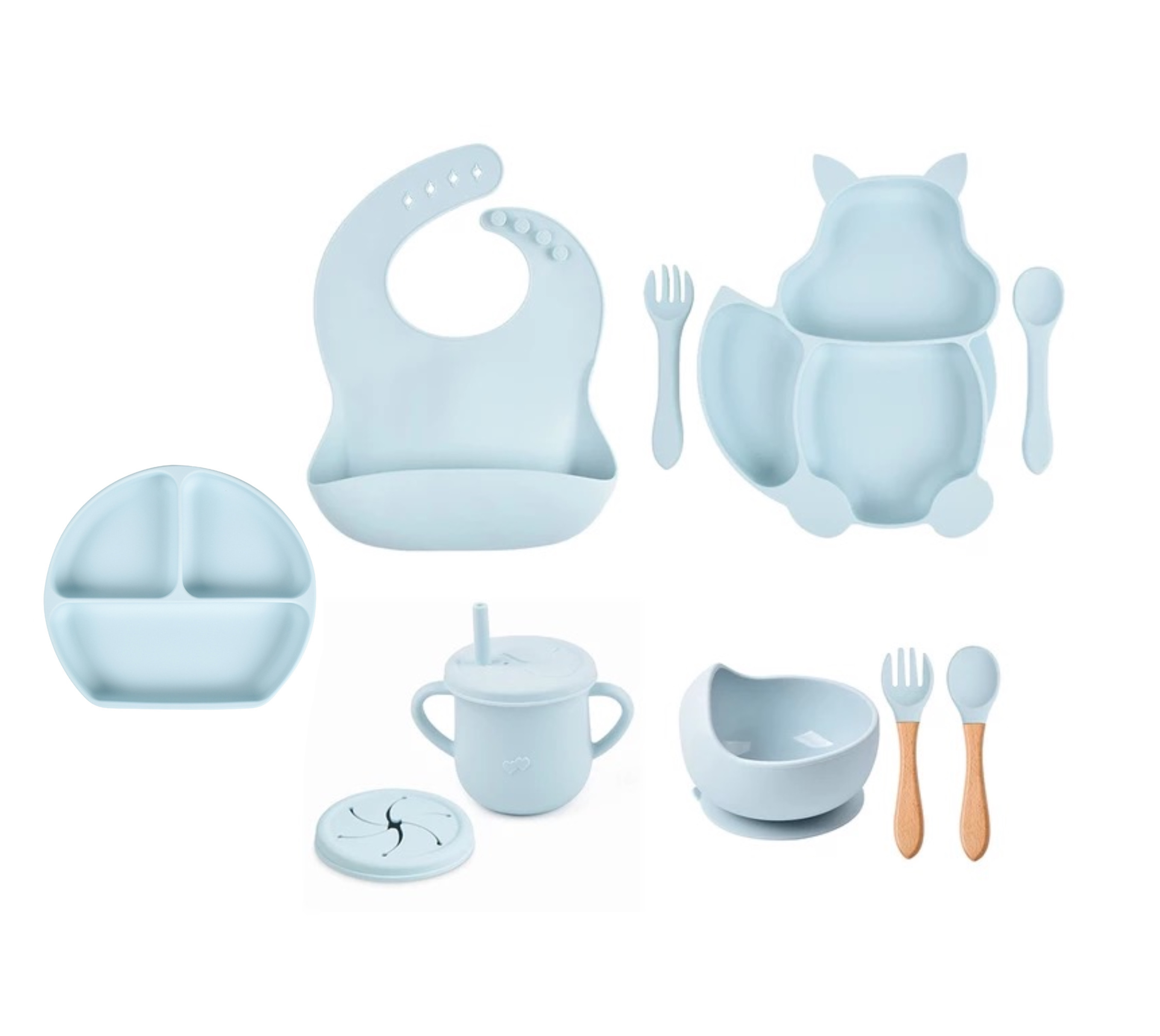 

Набор детской силиконовой посуды DD&SiliconeSet Тарелка на присоске, нагрудник, 690DDSG3, Set Белочка