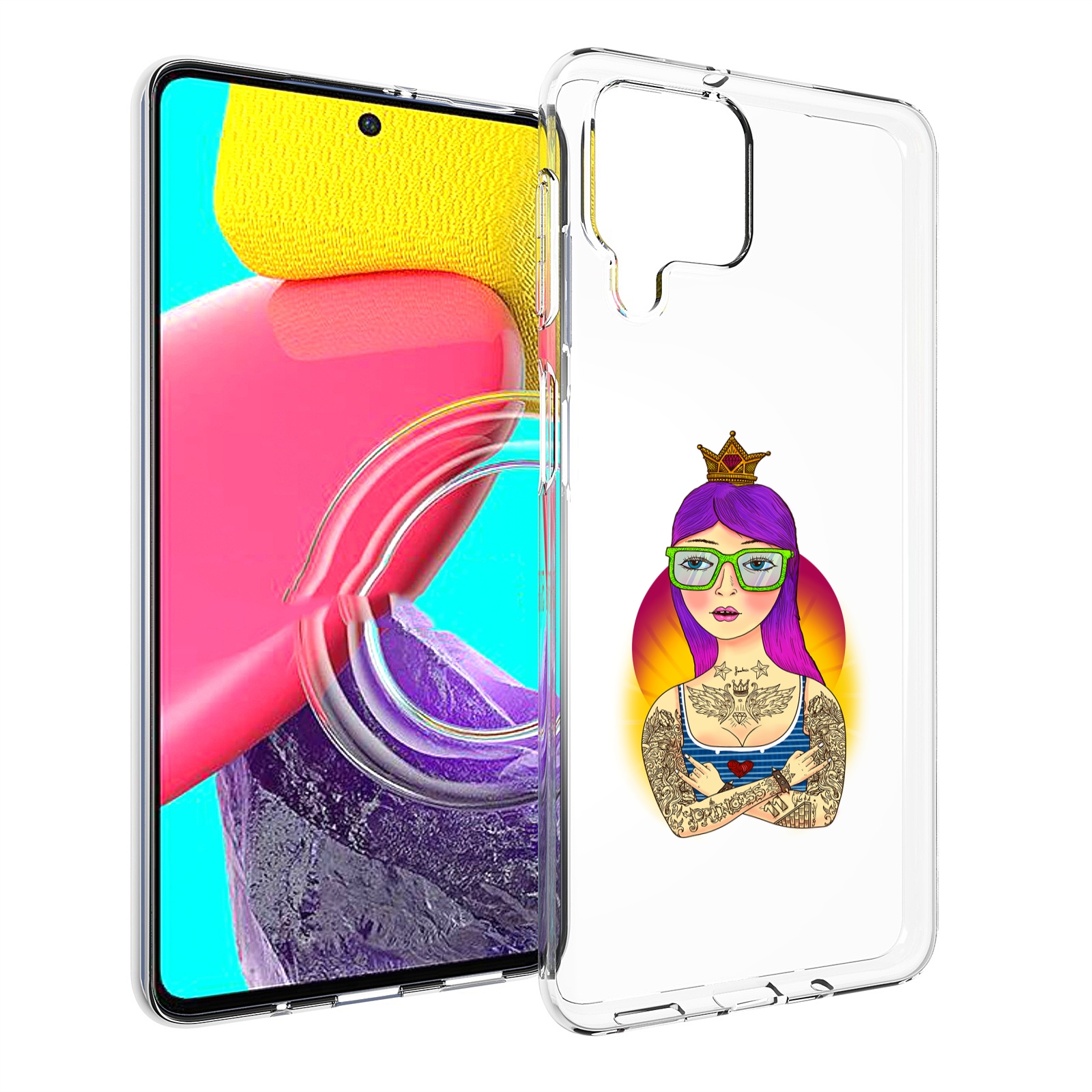 

Чехол MyPads девушка в татуировках с короной для Samsung Galaxy M53 (SM-M536), Прозрачный, Tocco