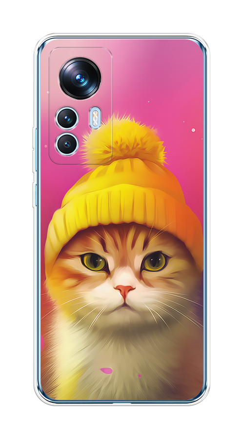 

Чехол на Xiaomi 12T "Котик в шапочке", Розовый;желтый;бежевый, 316650-1