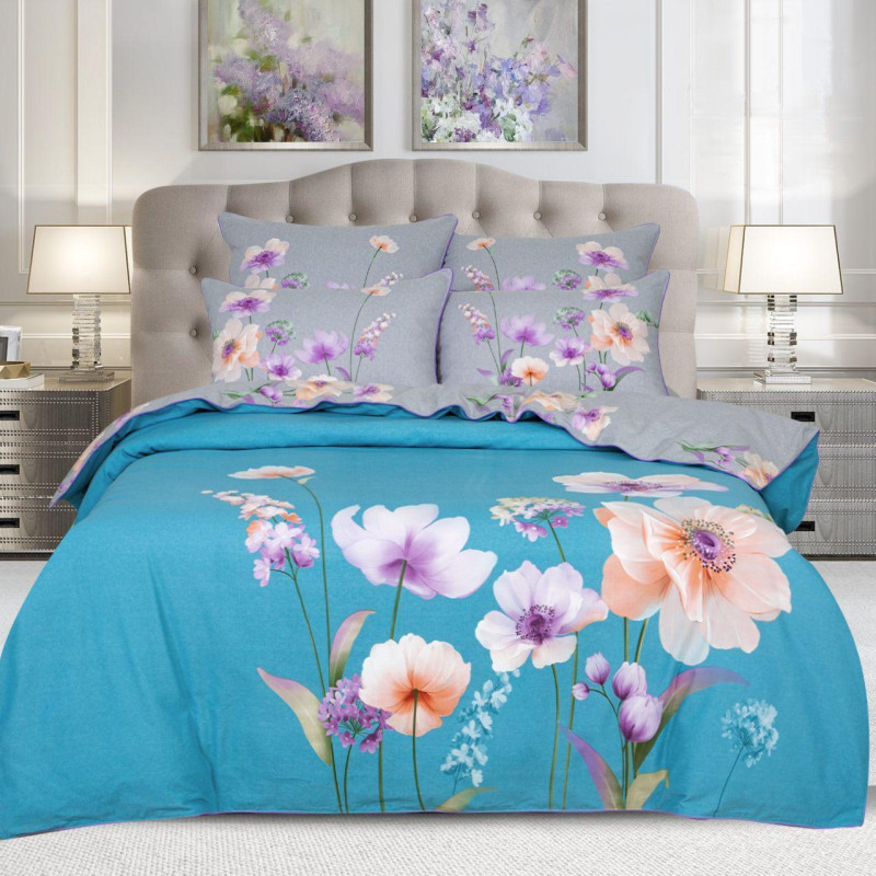 

Постельное белье 2 спальное с европростыней велюр Орнелла, Орнелла