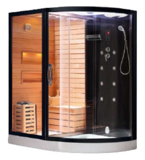 

Cerutti Душевая кабина Ceruttispa LUGANO Nero-L Black 180x110 с баней и финской сауной