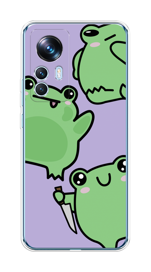 

Чехол на Xiaomi 12T "Опасные лягушата", Фиолетовый;зеленый;черный, 316650-1
