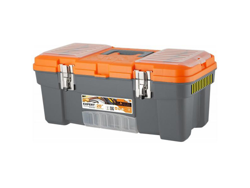 фото Ящик для инструментов blocker expert 20" с металлическими замками серо-свинцовый/оранжевый plastic centre