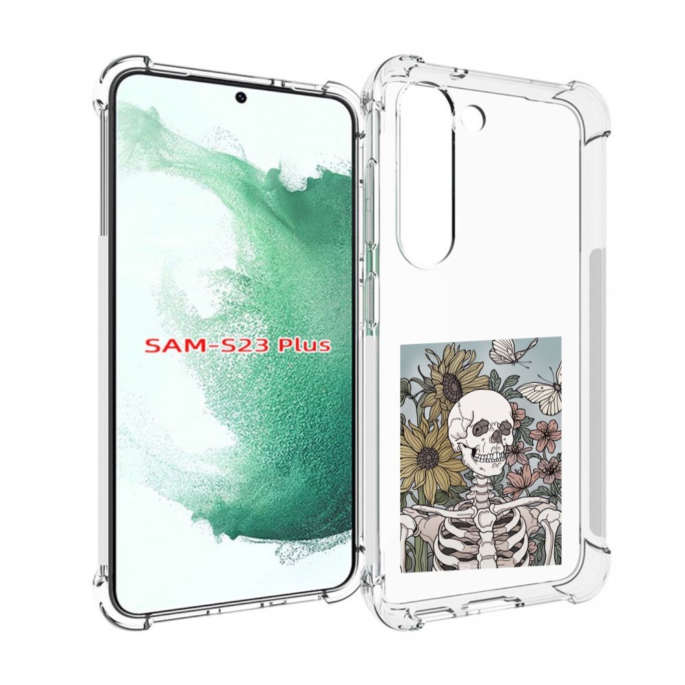 

Чехол MyPads скелетик с подсолнухами для Samsung Galaxy S23 Plus +, Прозрачный, Tocco