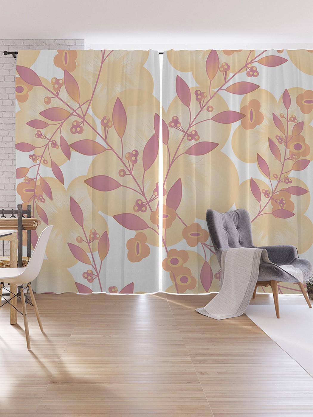 

Шторы под лён JoyArty "Атмосферные цветы", серия Oxford DeLux, 340х265 см, Атмосферные цветы