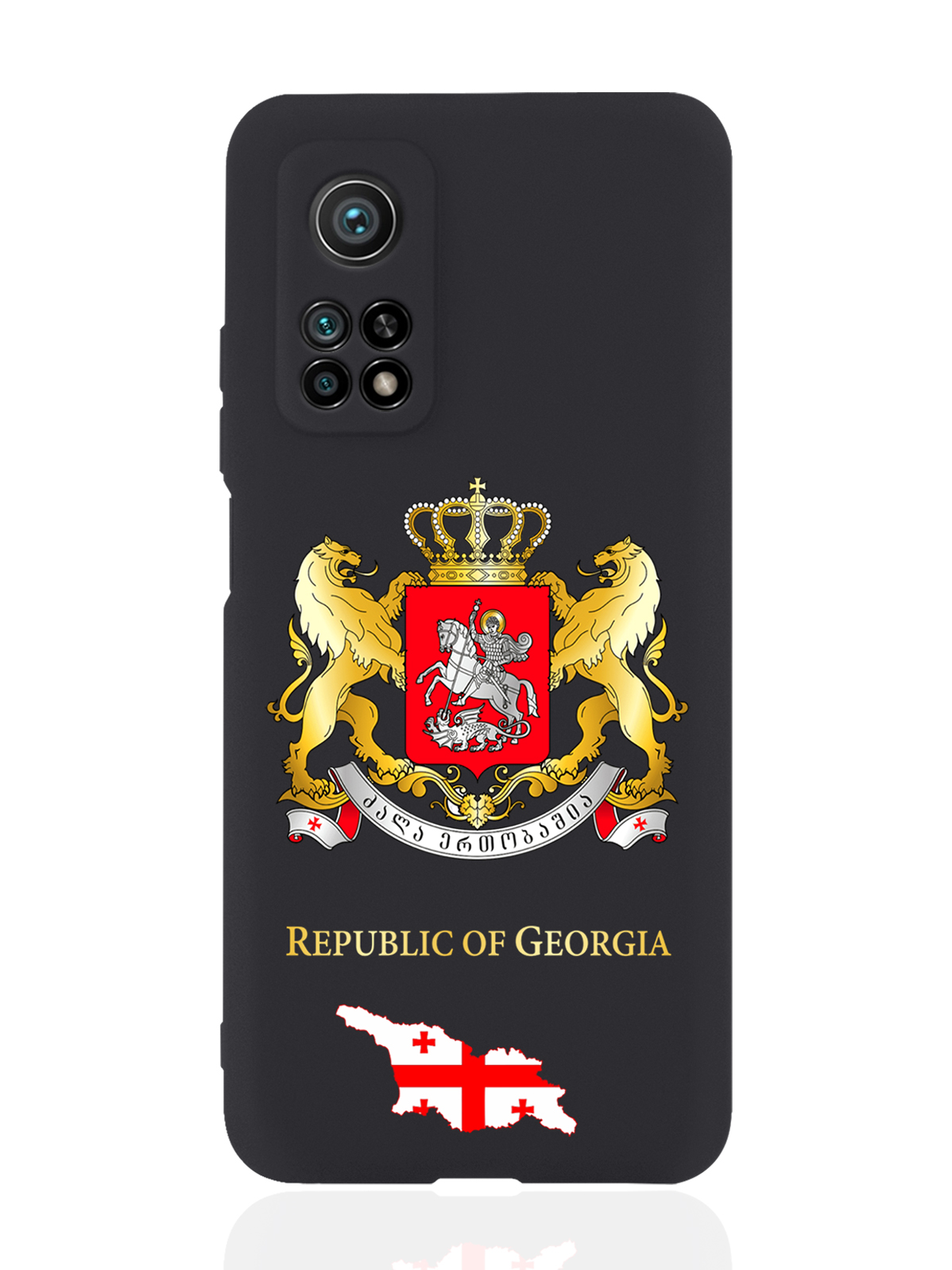 

Чехол SignumCase для Xiaomi Mi 10T Герб Грузии черный, Разноцветный