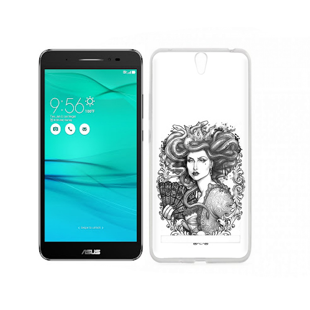 

Чехол MyPads Tocco для Asus ZenFone Go (ZB690KG) медуза черно белый, Прозрачный, Tocco