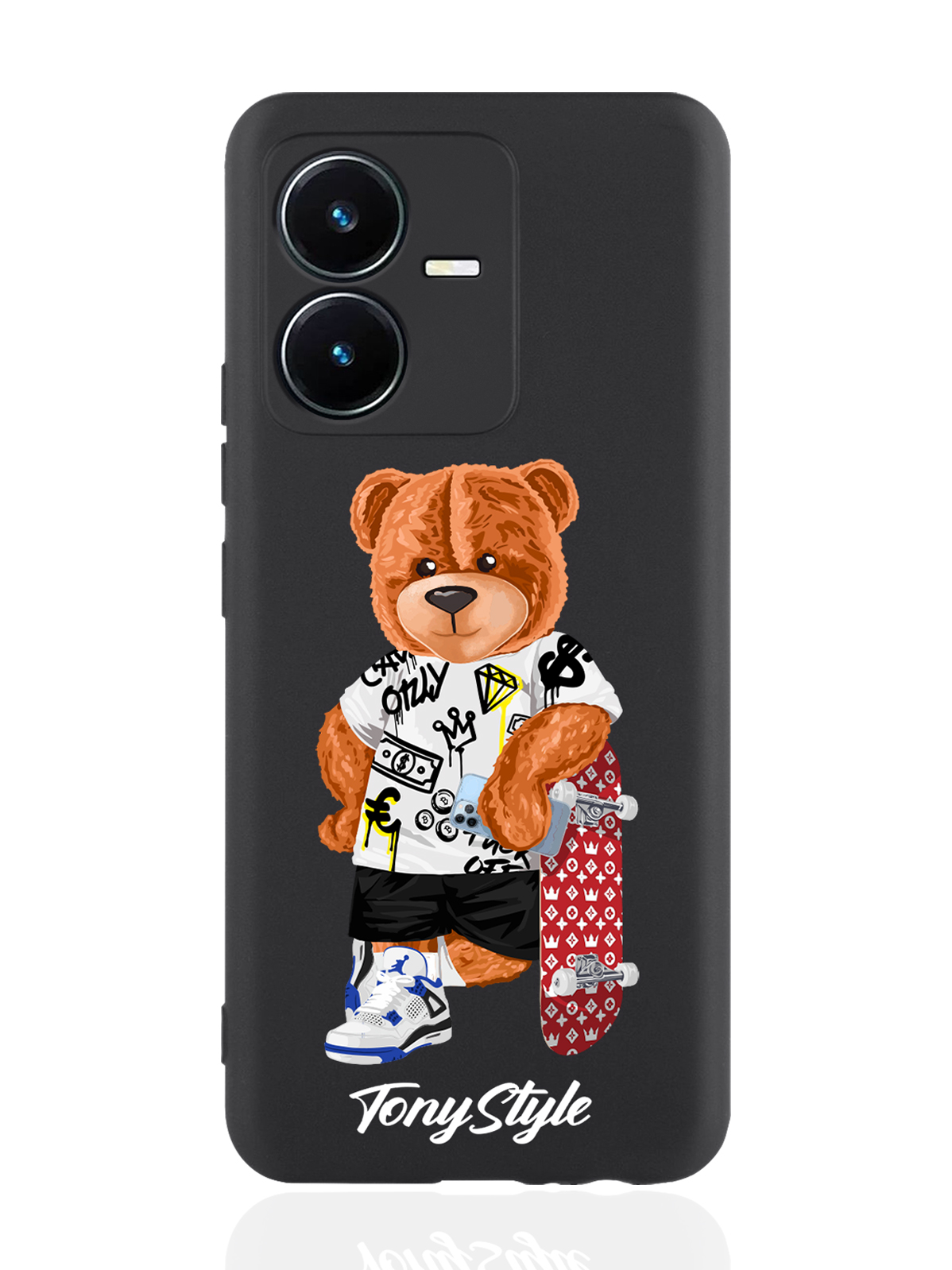 

Чехол Tony Style для Vivo Y22 Tony Style со скейтом черный, Коричневый;черный;красный