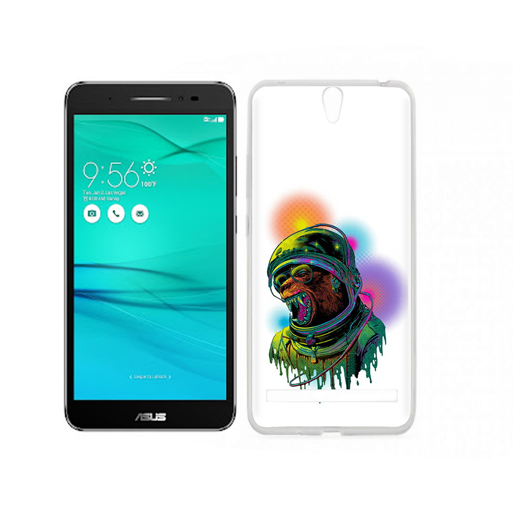 

Чехол MyPads Tocco для Asus ZenFone Go (ZB690KG) медведь космонавт, Прозрачный, Tocco