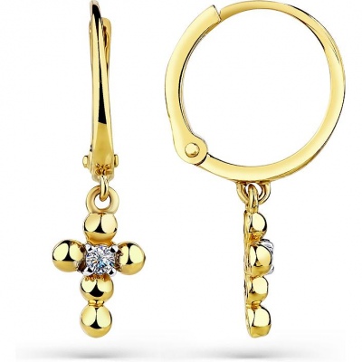 

Серьги из жёлтого золота с 2 фианитами Master Brilliant 002-0320-0001-021, 002-0320-0001-021