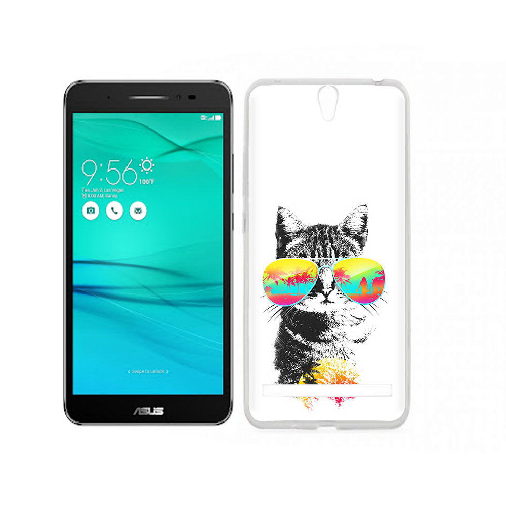 

Чехол MyPads Tocco для Asus ZenFone Go (ZB690KG) крутой кот, Прозрачный, Tocco