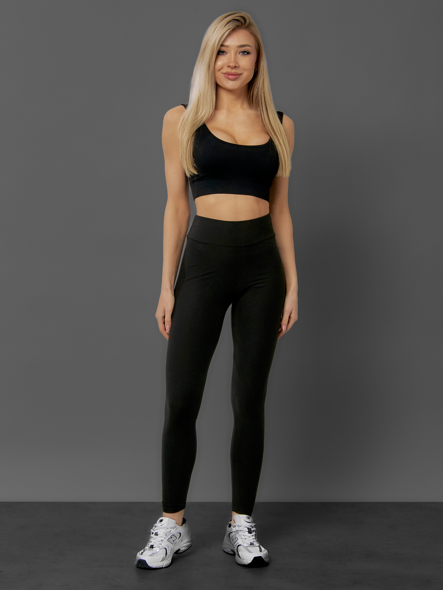 

Спортивные леггинсы женские NoBrand OI-1005 черные XL-XXXL, Черный, OI-1005