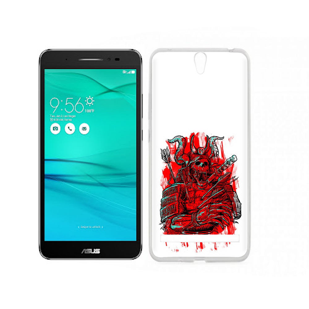 

Чехол MyPads Tocco для Asus ZenFone Go (ZB690KG) красный скелет воин, Прозрачный, Tocco