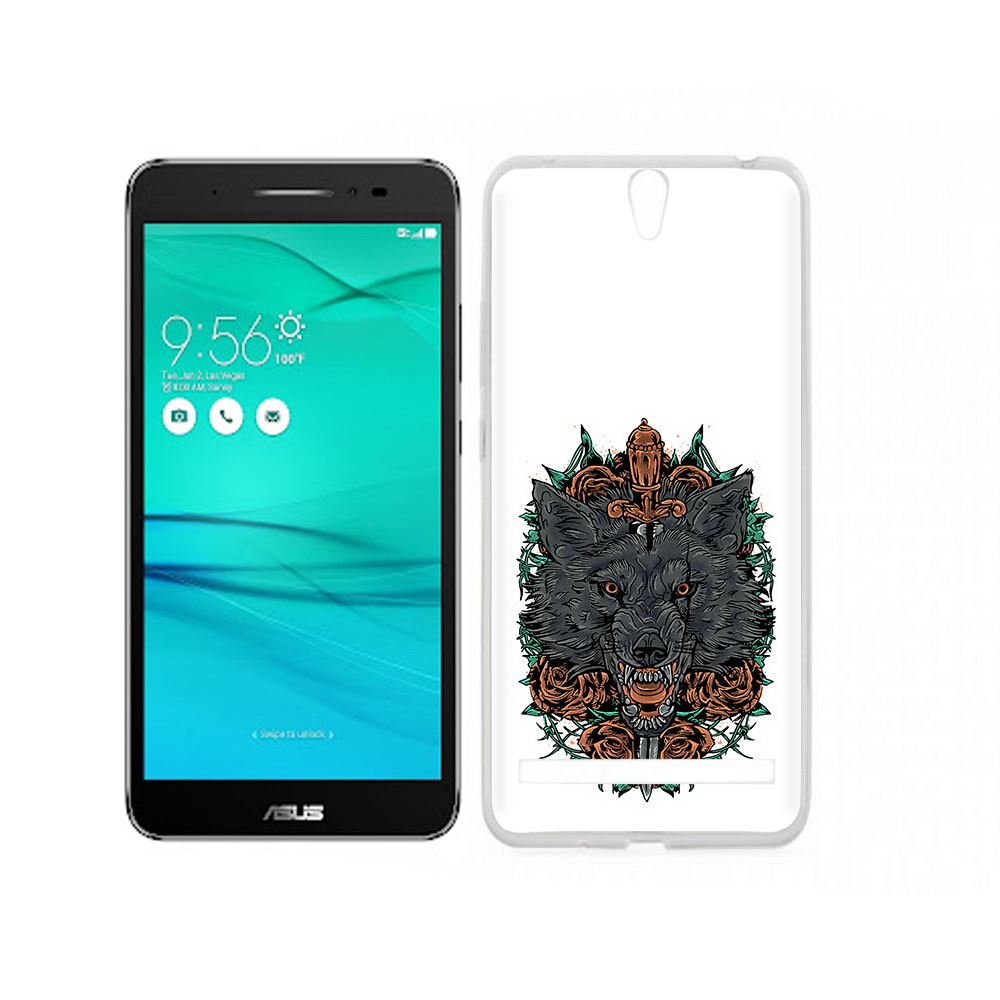 

Чехол MyPads Tocco для Asus ZenFone Go (ZB690KG) красивый злой волк, Прозрачный, Tocco