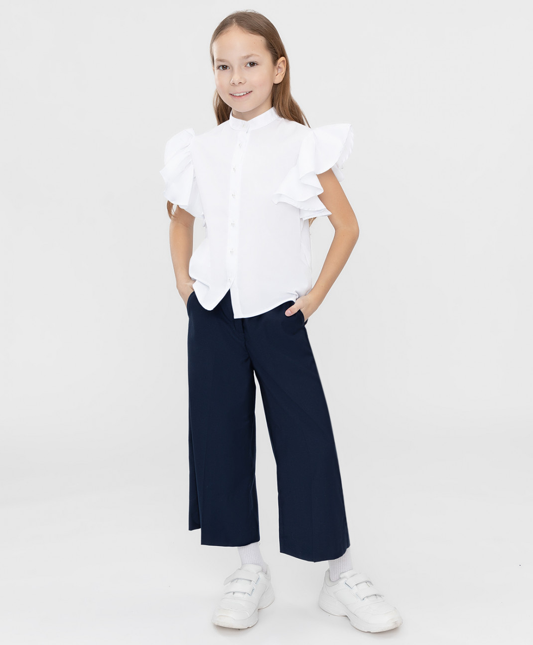 

Брюки детские Button Blue 222BBGS63051000 цв. синий р. 128, 222BBGS63051000