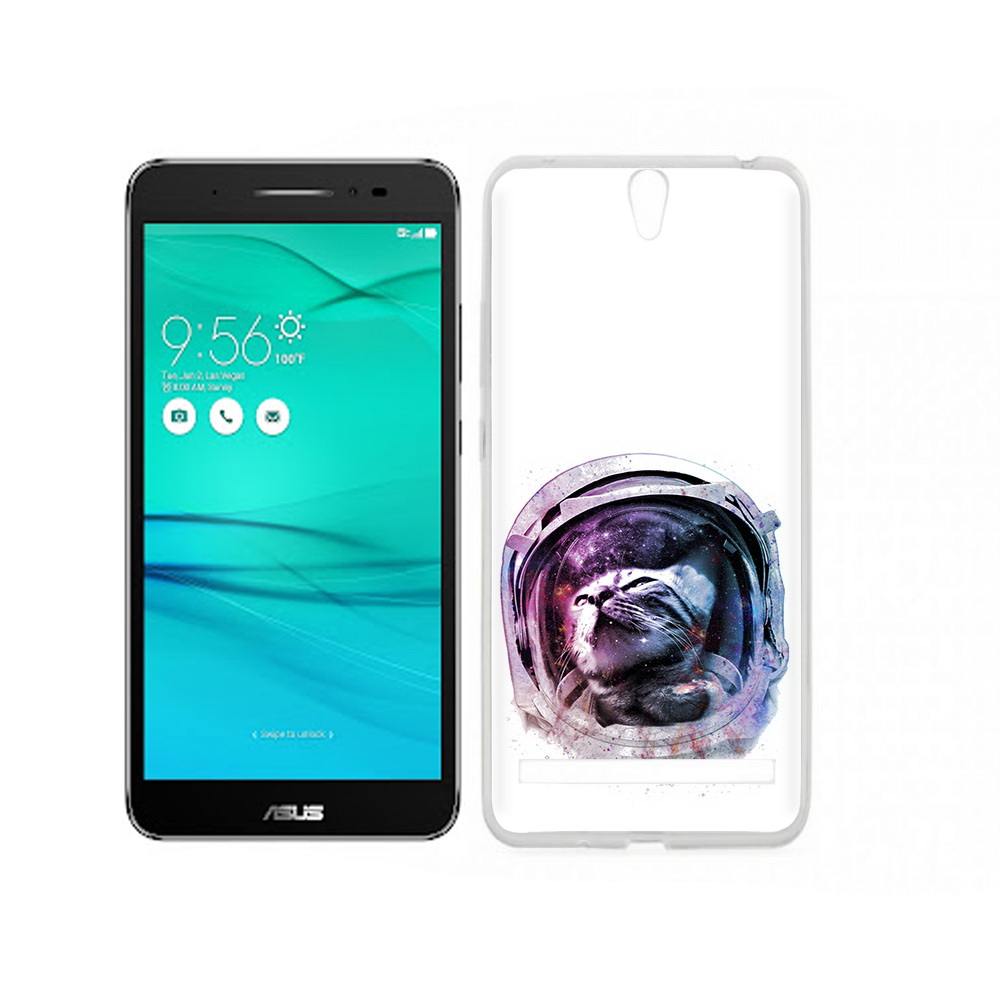 

Чехол MyPads Tocco для Asus ZenFone Go (ZB690KG) кот в шлеме, Прозрачный, Tocco